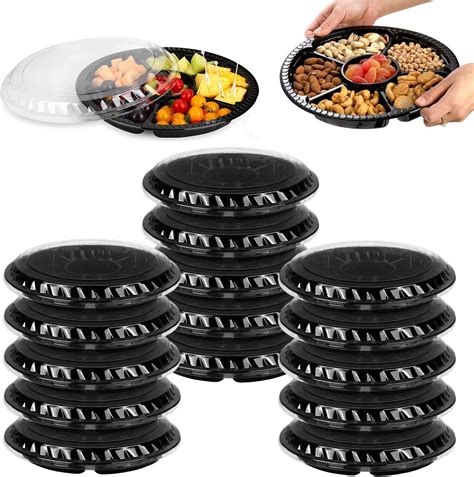 Amazon Pcs Round Plastic Appetizer Tray With Lid