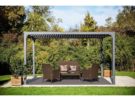 Pergola Bioclimatique Aluminium Coloris Gris Anthracite