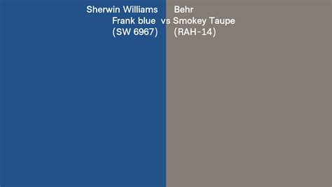 Sherwin Williams Frank Blue SW 6967 Vs Behr Smokey Taupe RAH 14