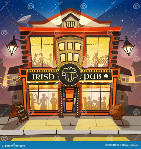 Irish Pub Cartoon Illustration Stock Vector Illustration Of Friends