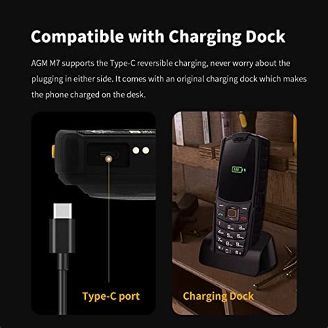 Agm M Rugged Phone With Charging Dock Ip Waterproof Outdoor Phone