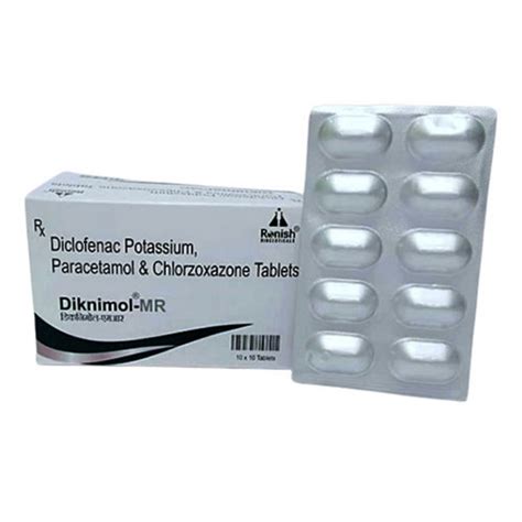 Diknimol Mr Diclofenac Potassium Paracetamol And Chlorzoxazone Tablets