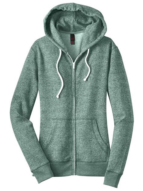 District Womens Comfort Full Zip Fleece Hoodie