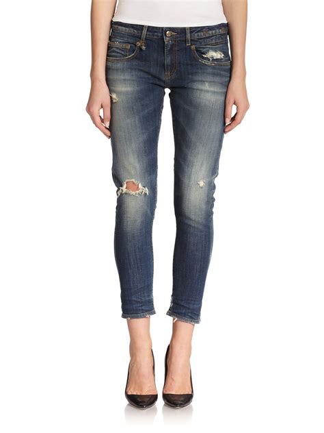 Lyst R13 Boy Distressed Skinny Jeans In Blue