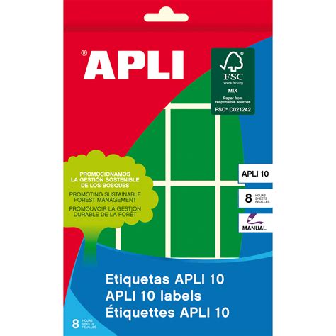 Etiquetas Apli Verdes X Mm Hojas Apli