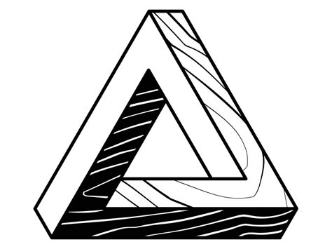 Wooden Penrose Triangle Logo Template PNG vector in SVG, PDF, AI, CDR format