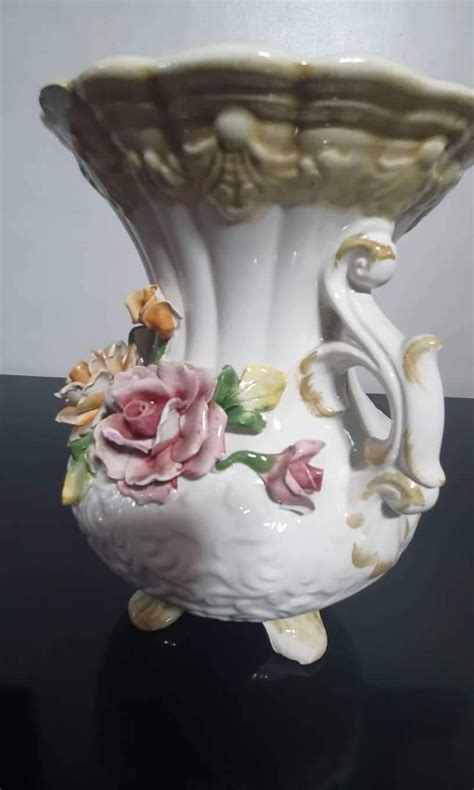 1960s Vintage Capodimonte Italian Vase Made In Italy Furniture