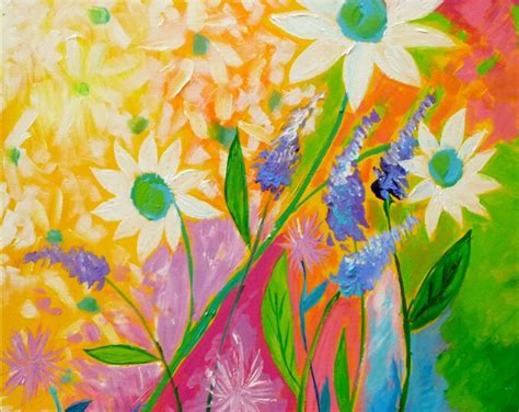 Sunshine Blooms, 20x20, Flower Painting, Floral Art Flower Artwork ...