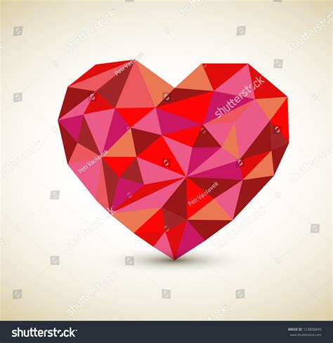 Vector Retro Heart Made From Color Triangles 123806845 Shutterstock