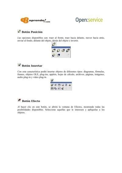 Botón Posición Las opci