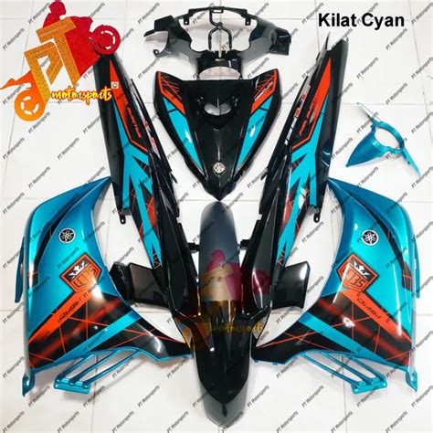 Yamaha Lc 135 Cover Set Black Matt Cyan Cyan Kilat Hijau Exciter Kings