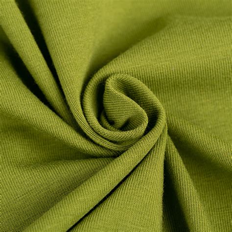 Olive Cotton Spandex Single Jersey Knitted Fabric