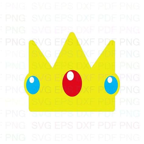 Princess Peach Crown 2 Svg Dxf Eps Pdf Png Cricut Cutting Etsy Canada