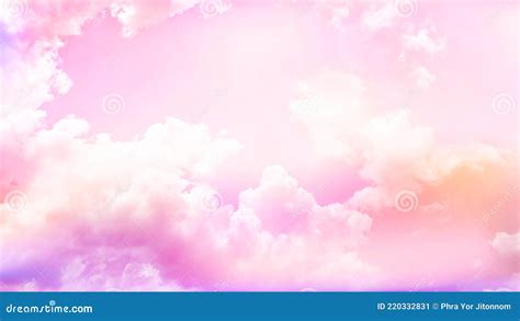 Fondo De Cielo Rosa Con Nubes Blancas Fantasía Cielo Nublado Con ...