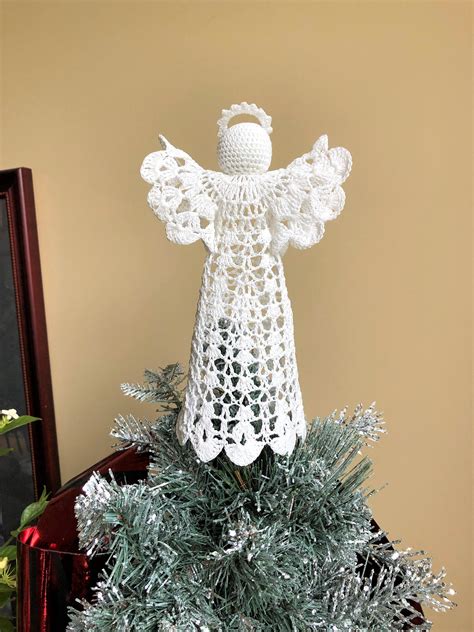 Crochet Angel Tree Topper Crochet Angel Handmade Angel Etsy