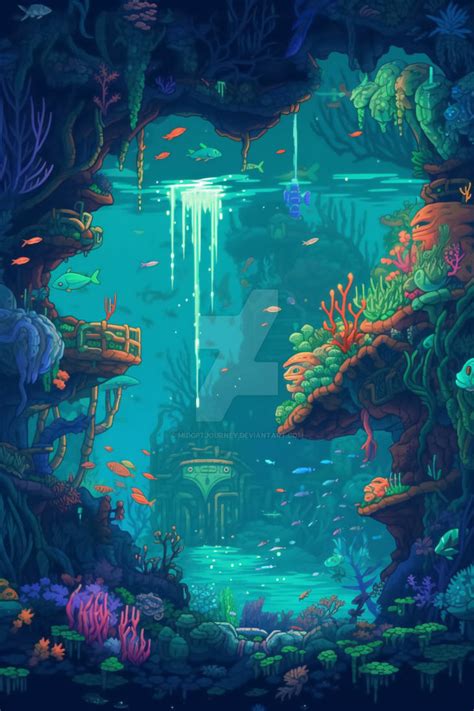 Pixelated Underwater Magic By Midgptjourney On Deviantart