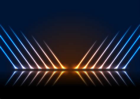 Blue Orange Neon Laser Lines Technology Modern Background 26531278