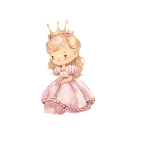 Ilustración De Princesas De Acuarela Para Niños Vector Premium