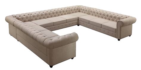 Impressive Chesterfield U Shape Sectional Sofa In Beige Colour | Dreamzz Furniture | Online ...