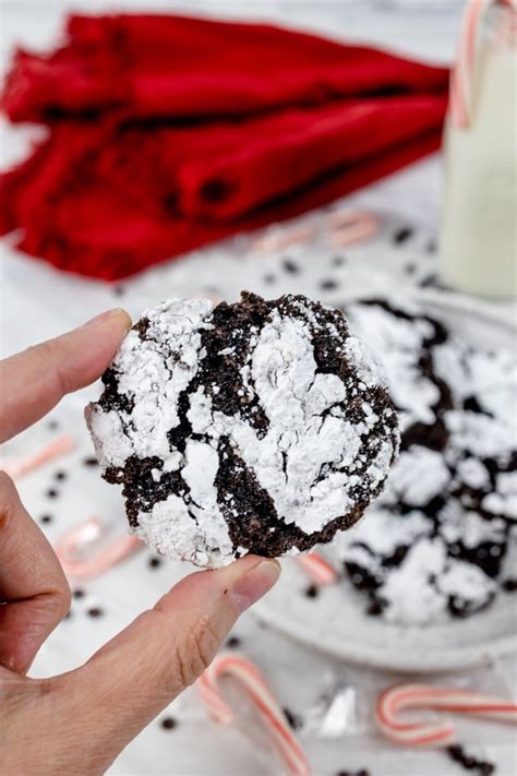 Chewy Chocolate Peppermint Crinkle Cookies Recipe