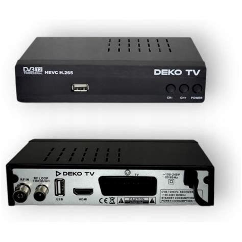 DEKO Decodeur TNT HD Pour TV Boitier TNT DVB T2 HEVC Deko TV PRO2