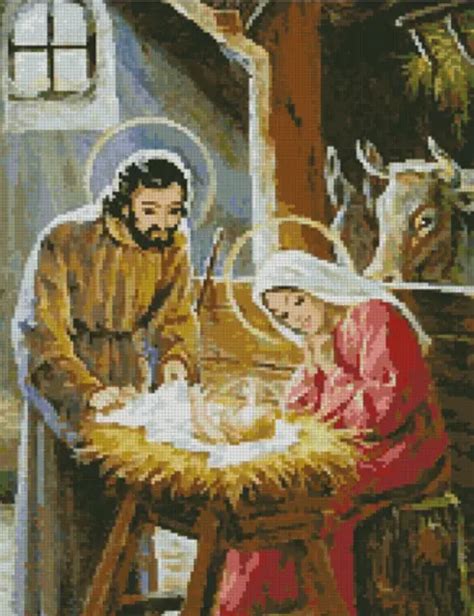 Schema Punto Croce Presepe Natale Cross Stitch Christmas Nativity Scene