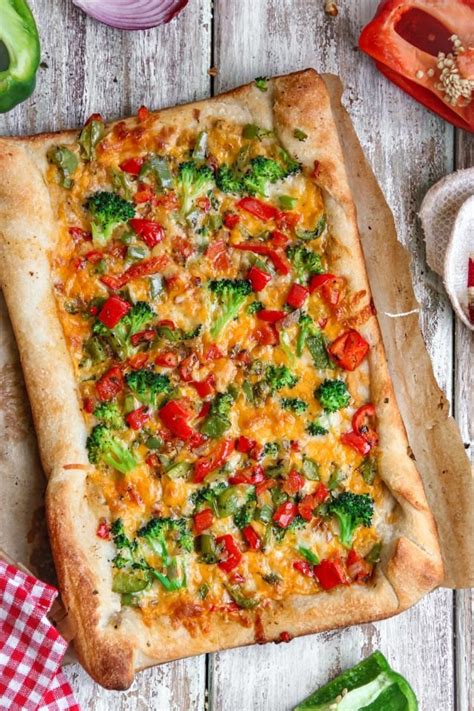 Vegetable Hummus Pizza Sandras Easy Cooking Pizza Recipe