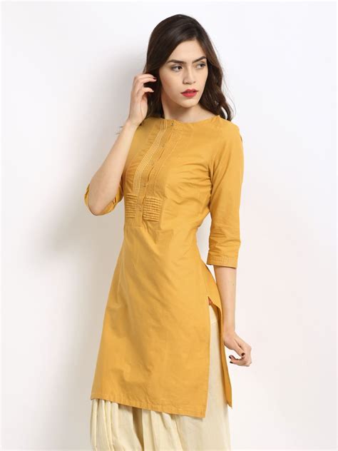 Buy W Women Mustard Yellow Kurta 364 Apparel For Women Stylish Dresses For Girls Indian