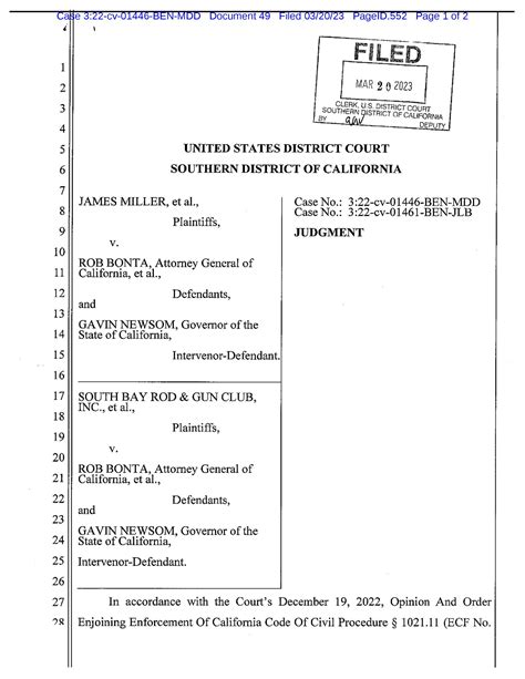 Rob Romano On Twitter Miller V Bonta S D CA Fee Shifting