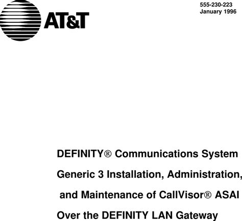 Atandt Definity 555 230 223 Users Manual