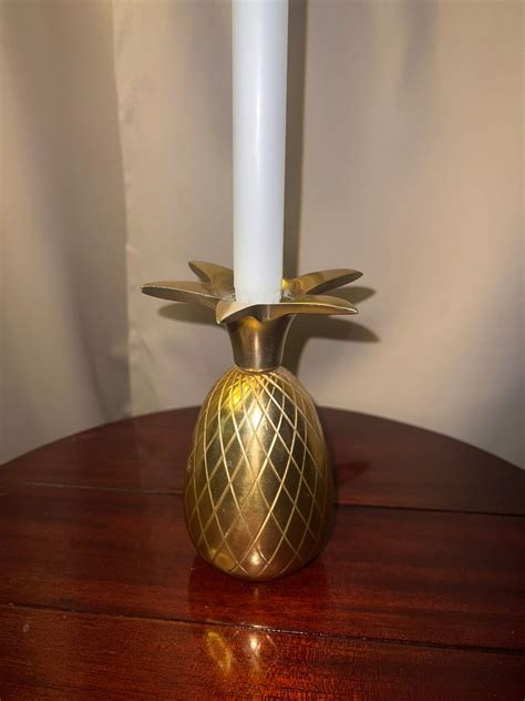 Vintage Brass Pineapple Shape Very Decorative Candlestick Holder 155