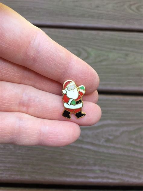 Vintage Hallmark Enamel Santa Gem