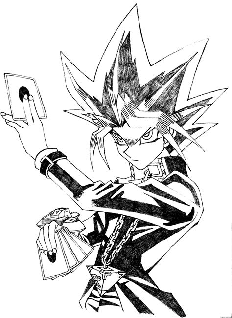 Yugioh Yugi Moto Coloring Page Turkau