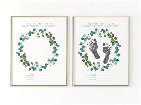 Newborn Footprint Newborn Baby Stats Babys Footprint Etsy