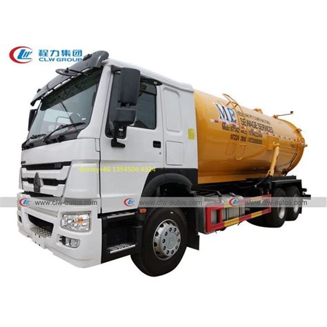 China RHD Sinotruk Howo 16 000Liters Vacuum Septic Suction Truck