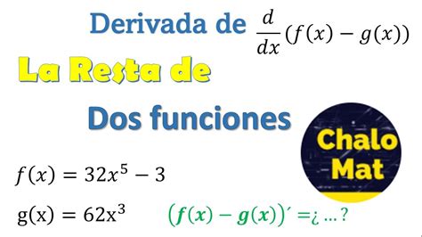 Derivada De La Resta De Dos Funciones YouTube