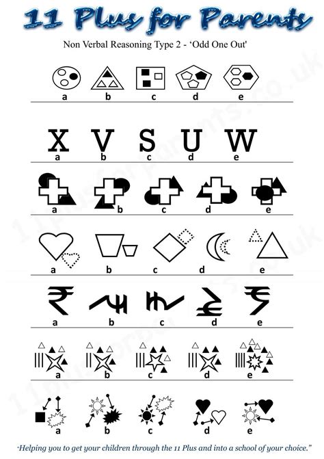 Non Verbal Reasoning Type Worksheet Guide For The Plus