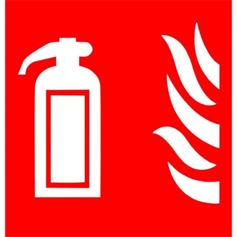 Square Red Fire Extinguisher Sign Board 6x6 Inch