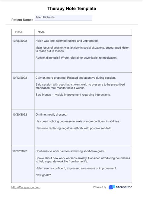 Therapy Notes Template And Example Free Pdf Download