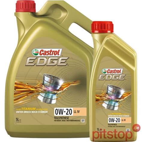 6L 5L 1L CASTROL EDGE 0W 20 LL IV mit FLUID TITANIUM MOTORÖL VW