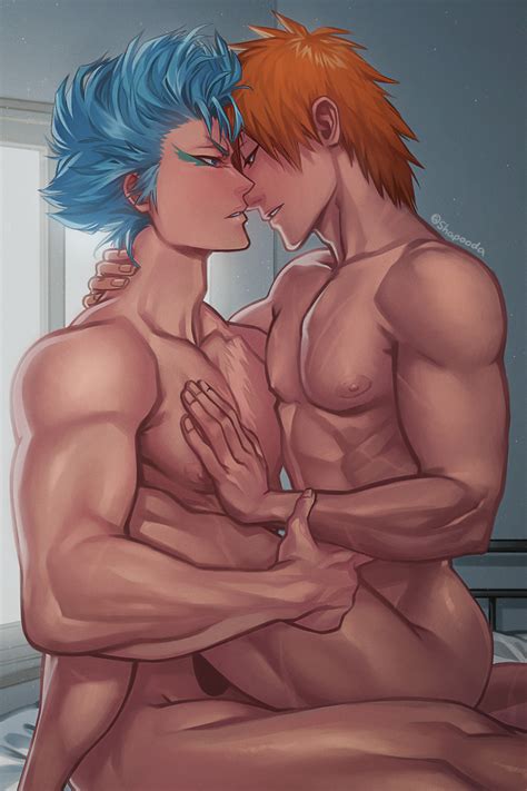 Rule 34 2boys Bleach Gay Grimmjow Jaegerjaquez Ichigo Kurosaki Male Malemale Male Only