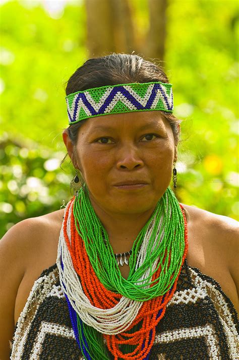 Embera Indian Women In Native Costume At The Ellapuru Village On The