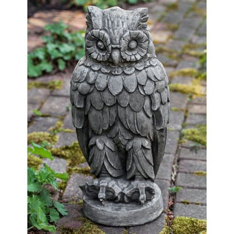 Campania International Wise Old Owl Cast Stone Garden Statue A 545