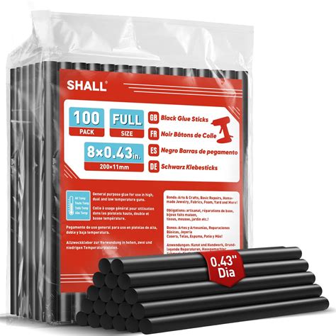 SHALL Full Size Hot Glue Sticks Dia X Long Pack Black Glue Gun Sticks For All