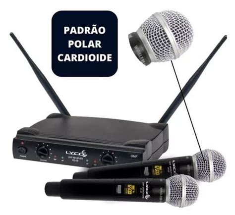 Microfone De M O Duplo Uhf Sem Fio Lyco Frequ Ncias Uh Mm Obradec