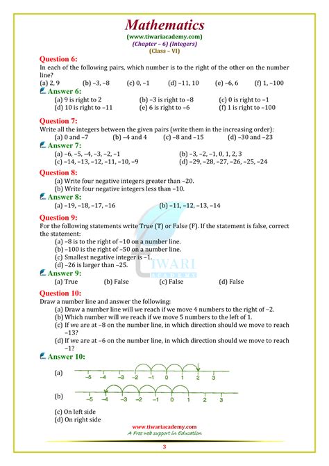 Ncert Solutions For Class 6 Maths Chapter 6 Integers Artofit