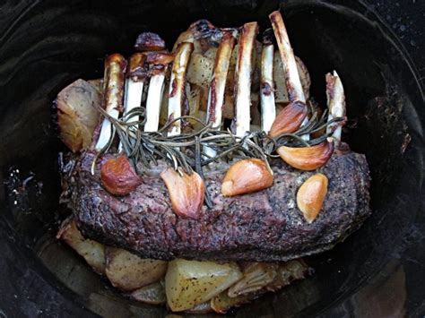 Slow Cooker Roasted Rack Of Lamb Poor Man S Gourmet Kitchen