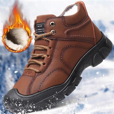 Kaufe Schneestiefel verschleißfeste Sohle Herrenstiefel Wolle warm