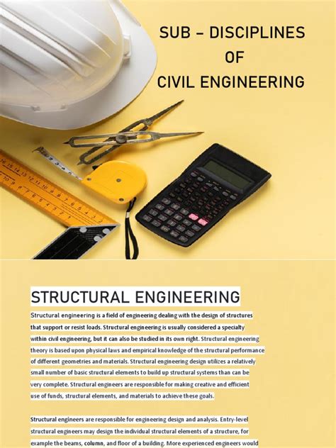 Sub Disciplines Of Civil Engineering Pdf Structural Engineering