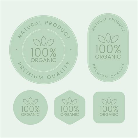 Set Of Organic Natural Quality Product Badge Sticker And Labels